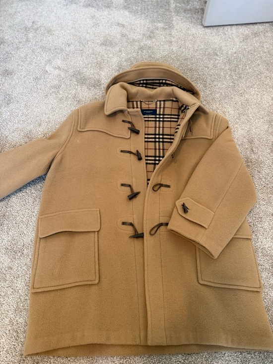 Burberry Other - Burberry Camel Wool Pea Coat with Signature Check Lining